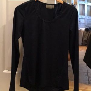 Athleta Long sleeve dot mesh “Chi” top